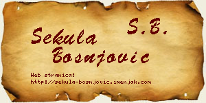 Sekula Bošnjović vizit kartica